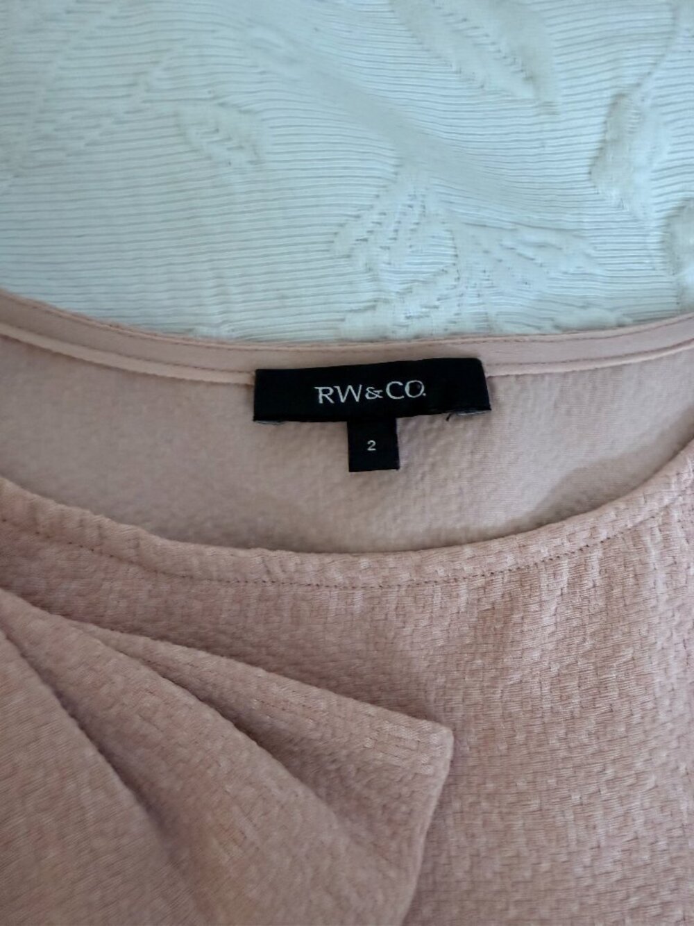 🦋 2/30 RW&CO Blush Pink Bow Fit & Flare Dress Size 2 - Picture 4 of 8